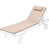 Gardenista Liegenauflage mit Kopfstütze, Auflage für Gartenliege | Polsterauflage für Sonnenliege | Wasserabweisend Strandliege | Auflagen für Deckchair Bezug abnehmbar 207 x 59 x 5 cm (Stein)