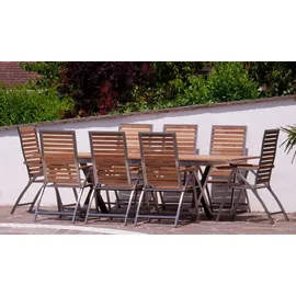 aleos Teak Set 8-tlg. Weiß
