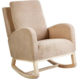 Beliani Schaukelsessel Alsta Bouclé 72 x 71 x 70 cm Beige