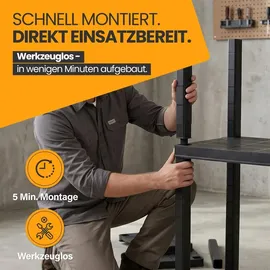 Kreher Kreher® Kunststoffregal „Evo“ mit 5 Böden - Steckregal für Haushalt, Keller & Garage - Standregal, Lagerregal & Aufbewahrungsregal - Schwarz - Schwarz