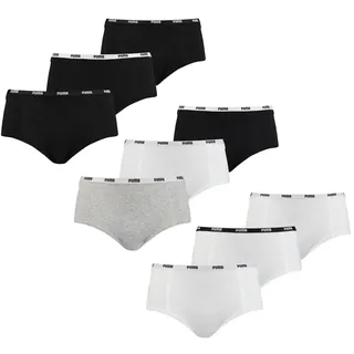 PUMA Damen Iconic Hipster / Mini Shorts / String - 3er 6er 9er Pack Mini Short Mehrfarbig M 6er Pack (2x 3-Pack)