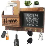 Famanu Schlüsselhalter Wandmontage mit Ablage - Holz, modern, multifunktional