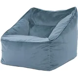 I.C.O.N. icon Sitzsack Sessel für Erwachsene, Hellblau, Flauschiger Samtstoff, Riesen Sitzsack Samt mit Füllung, Bean Bag Chair, Bequemer Sessel Wohnzimmer, Hocker, Sitzsäcke, XXL Sitzsäcke
