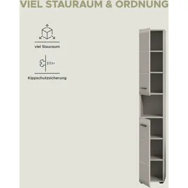 WELLTIME Florenz Stauraumschrank 30 x 185 x 30 cm Beige