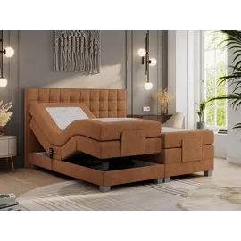 MKS Meble Motor Boxspringbett mit Bettkasten ¦ orange ¦ Maße (cm): B: 168 H: 118