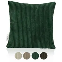 Lycce Cordstoff Kissenbezug 40x40 cm - Grüner, weicher Zierkissenbezug