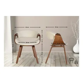 CLP 2er Set Esszimmerstuhl Foley Mit Kunstleder- Oder Stoffbezug I Küchenstuhl Mit Armlehne Und Holzgestell