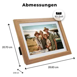 Denver Frameo 1042LW Digitaler Bilderrahmen WiFi hellbraun 10,1 Zoll