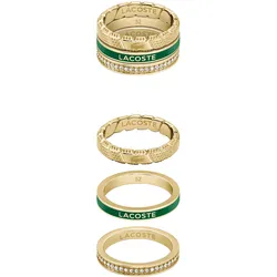 Lacoste 2040282 Damenring Trila Goldfarben/Grün, 52/16,6