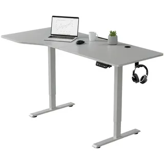 Juskys Schreibtisch 160x75cm Höhenverstellbar Weiß