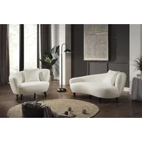 Atlantic Home Collection Loungesessel Olivia Schaumstoff 116 x 76 x 90 cm Beige mit Zierkissen