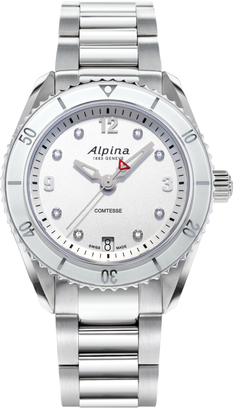 Alpina Alpiner Collection Comtesse Sport Quartz 36,5mm AL-240SD3C6B - weiß,silber - 36.5mm