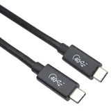 PremiumCord USB4TM Typ C Kabel, Thunderbolt 3 8K@60Hz, Datenkabel UltraSpeed bis zu 40Gbit/s, Typ C Stecker, Schnellladung bis zu 5A, Farbe schwarz,