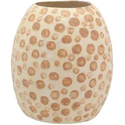 Vase Pappmaché Creme/Nougat groß