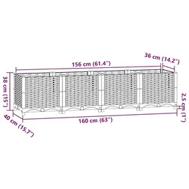 vidaXL Hochbeet 160 x 40 x 34,7 cm Schwarz