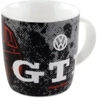 BRISA VW Collection - Volkswagen Keramik-Kaffee-Tee-Cappuccino-Tasse-Becher-Haferl Mug im GTI Design (370 ml/GTI Front/Schwarz)