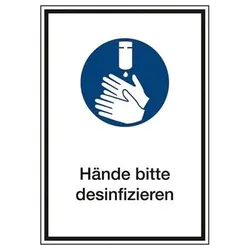 Kombi Schild "Hände desinfizieren", Kunststoff, 210 x 297 mm