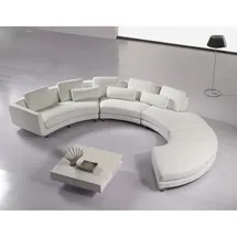 JV Möbel Rund Ecksofa Couch Polster Leder Design Rundes Sofa Garnitur Wohnlandschaft Neu