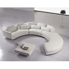 JV Möbel Rund Ecksofa Couch Polster Leder Design Rundes Sofa Garnitur Wohnlandschaft Neu