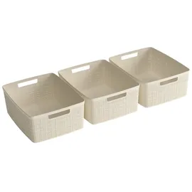 Curver JUTE RECYCLING Aufbewahrungsbox M 28 x 15 cm 3-tlg. weiß