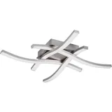 Trio Reality Leuchten LED Deckenleuchte Route R62474407, Metall Nickel matt, Kunststoff weiß, inkl. 4x 5 Watt LED