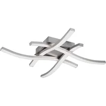 Trio Reality Leuchten LED Deckenleuchte Route R62474407, Metall Nickel matt, Kunststoff weiß, inkl. 4x 5 Watt LED