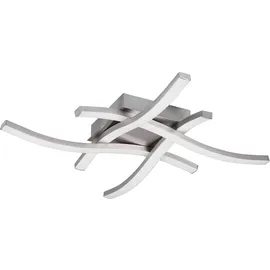 Trio Reality Leuchten LED Deckenleuchte Route R62474407, Metall Nickel matt, Kunststoff weiß, inkl. 4x 5 Watt LED