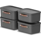 Rotho Stapelbox Maloja 39,5 x 23,5 x 17,7 cm 4-tlg. schwarz