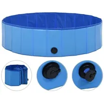 vidaXL Hundepool Faltbar Blau 120 x 30 cm