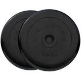 GORILLA SPORTS Hantelscheiben Einzeln/Set, 30/31mm Bohrung, Gusseisen, Gummiert, Schwarz, Hantelset, Gewichtsscheiben, von 1,25kg bis 30kg Gewichte, Krafttraining, Gym