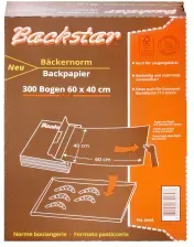 Backstar 300-Profi-Bogen Backpapier, Beidseitig und mehrmals verwendbare Backunterlagen, Maße (L x B): 60 x 40 cm, Bäckernorm