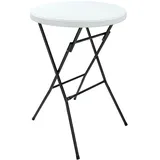 CASARIA Stehtisch Ø 72 x 110 cm weiß klappbar 2 St.