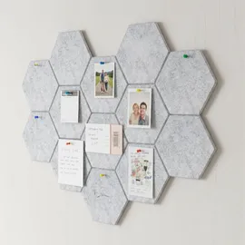 Relaxdays Akustikplatten Hexagon grau 18 St. 30 x 26 cm