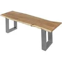 Loreno® SAM Sitzbank, Beige, Holz, Echtholz,Akazie, Rechteckig,Rechteckig, U-Form, 160x47x42