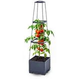 Gartenwelt Riegelsberger Blumenkasten mit Rankhilfe 28 x 28 x 115 cm Grau
