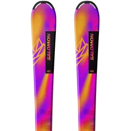 Salomon LUX Jr S + C5 GW J75 Junior Alpin Skier Paket Rhodamine Red / Saffron / Black - 100
