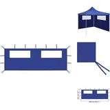 Pavillon-Rahmen - Living Pavillon-Seitenwand mit Fenstern 6x2 m Blau