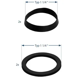 SANITOP-WINGENROTH Dichtungssortiment für Siphons 1 1/2" Schwarz
