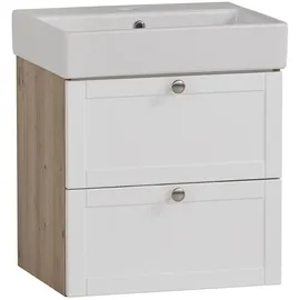 Schildmeyer Jesper Badmöbel-Set 50 cm, Eiche/weiß matt,