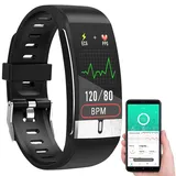 Newgen Medicals Smartwatch: Fitness-Armband mit EKG-, Herzfrequenz- & SpO2-Anzeige, IP67