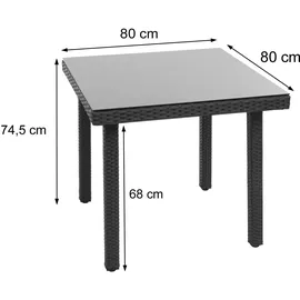 Mendler Cava Beistelltisch 80 x 80 x 80 cm Braun