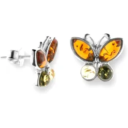 Paar Ohrstecker OSTSEE-SCHMUCK "Ostsee-Schmuck Ohrstecker Schmetterling Ohrstecker Schmetterling", weiß, Ohrringe, Damen, 13 x 15mm, Silber 925 (Sterlingsilber)