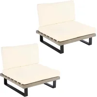 Mendler 2er-Set Lounge-Sessel HWC-H54, Garten-Sessel, Spun Poly Akazie Holz