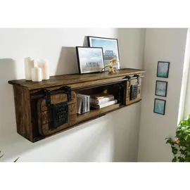 Massivmoebel24 Wandregal 130 x 25 x 35 cm Braun
