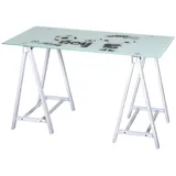 Guy's Computerschreibtisch Aus Stahl Und Glas L120xt60xh72 Cm