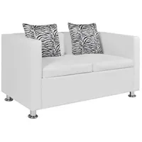 VidaXL Sofa 2-Sitzer Kunstleder Weiß