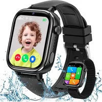 4G Smartwatch für Kinder mit GPS-Tracker und Video Telefonfunktionen, HD Touchscreen, SOS, SIM-Telefon Uhr mit Kamera, Puzzle-Spiele, IP68 Wasserd... - Schwarz