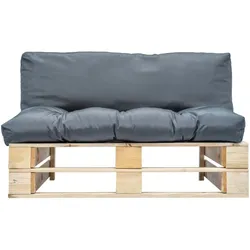 vidaXL Garten-Palettensofa mit Grauen Kissen Kiefernholz