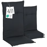 Beo Gartenstuhlauflagen Hochlehner 4er Set Barcelona | Made in EU nach Öko-Tex Standard | Hochlehner Auflagen waschbar | Atmungsaktive Stuhlauflagen Hochlehner mit Blumen in Hell-Blau