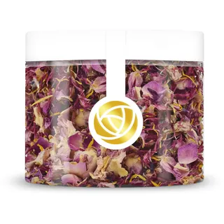 Rosie Rose essbarer Blütenmix, 10g getrockneter Blumenmix rot, mit Rosenblüten, Kornblumenblüten und Ringelblüten, als Tortendeko und zum Kochen, Ideal für Tee, Cupcakes, Salate und Torten-Dekoration